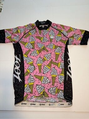 Zoot Pink Ice Cream Cone  Cycling Jersey with Black Side Panels